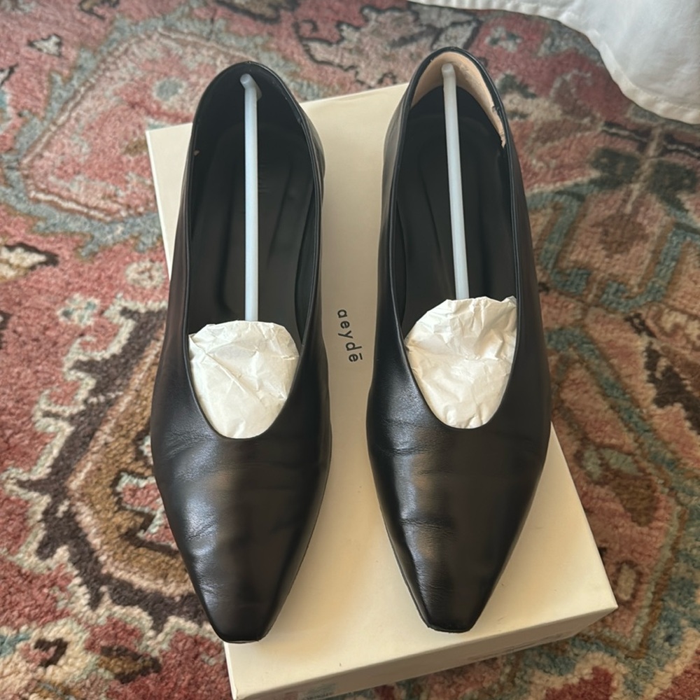 Aeyde Betty Pointy Toe Flats - Black - 38.5